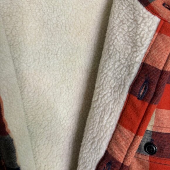 J. Crew Outerwear Men's Sherpa Lined Plaid Flannel Shirt Jacket Size Large - Picture 5 of 5